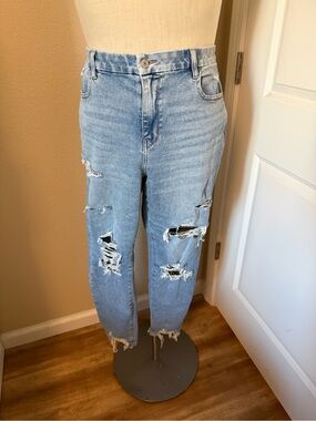 American Eagle Outfitters Light Blue Ripped Skinny Jeans